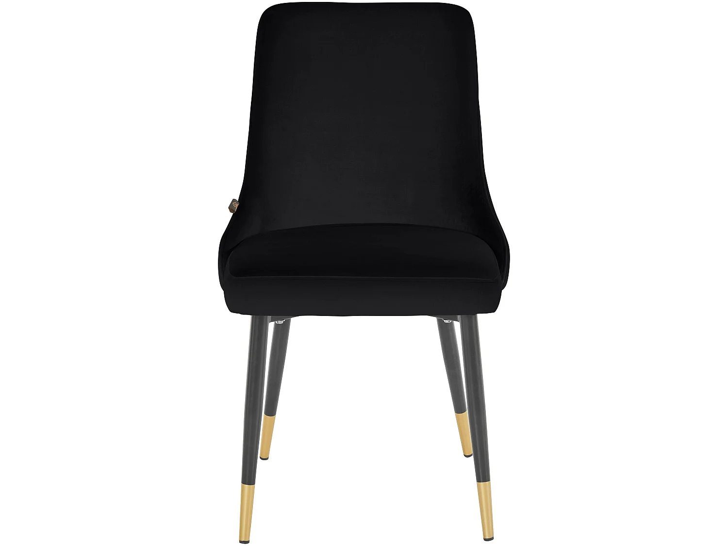 Set di 2 sedie da pranzo imbottite in velluto nero