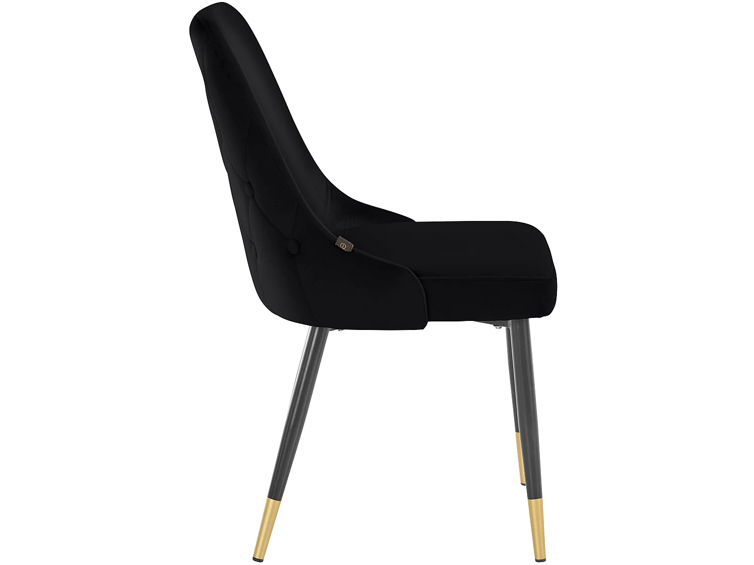 Set di 2 sedie da pranzo imbottite in velluto nero