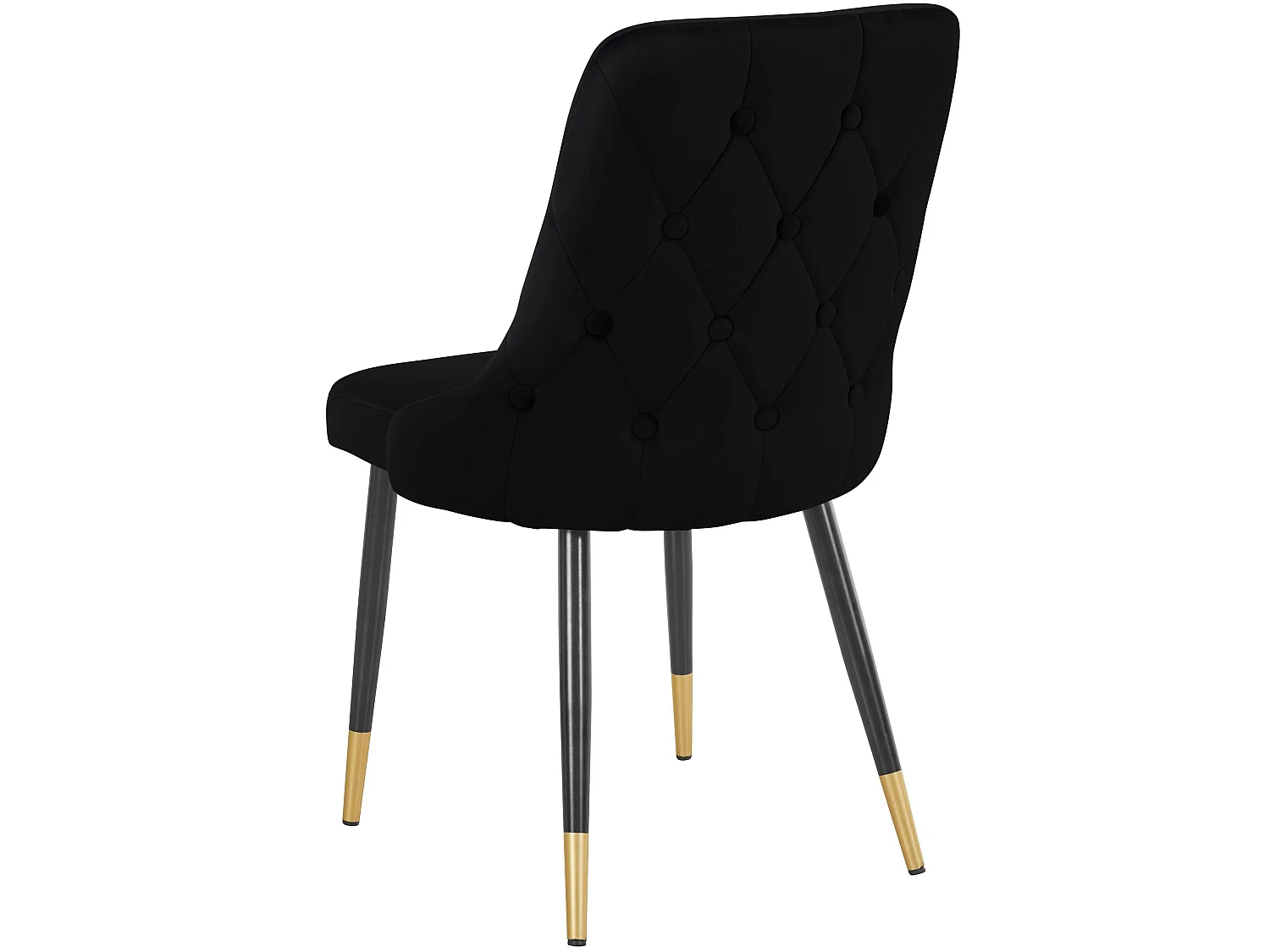 Set di 2 sedie da pranzo imbottite in velluto nero