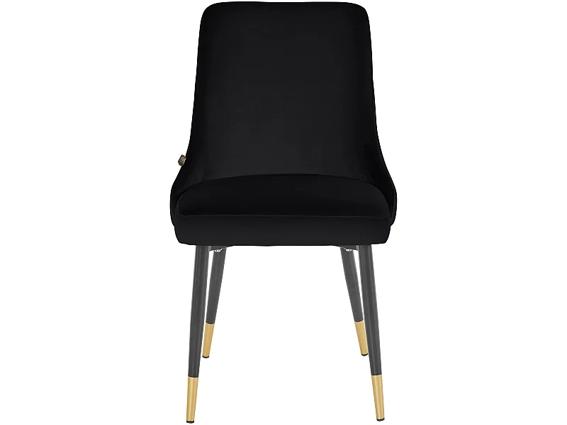 Iris | Lot de 2 chaises de salle à manger rembourrées en velours noir