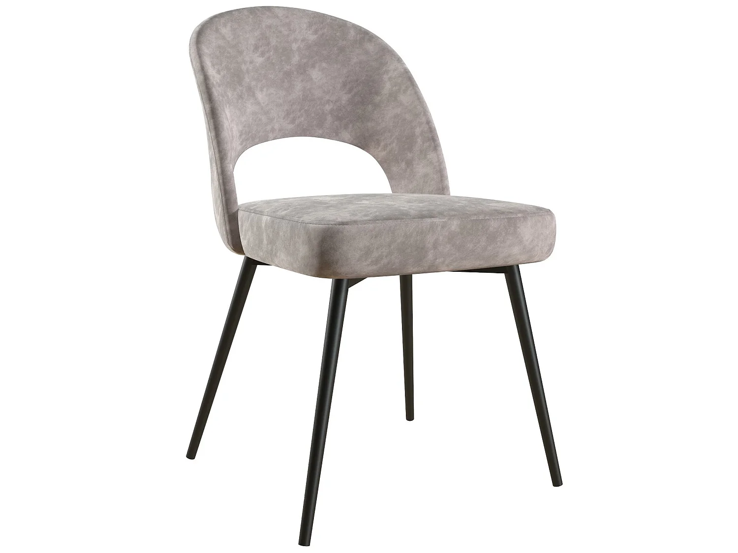 Alexi | Chaise de salle à manger rembourrée en velours gris clair