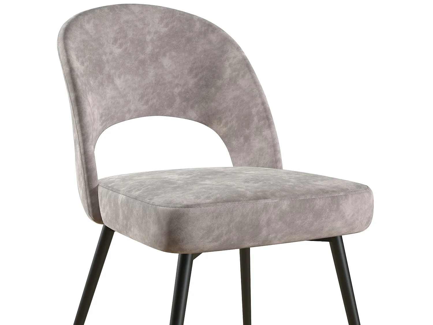 Alexi | Chaise de salle à manger rembourrée en velours gris clair