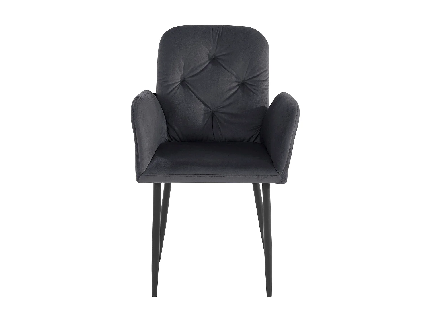 Mila | Lot de 2 chaises de salle à manger rembourrées en velours gris