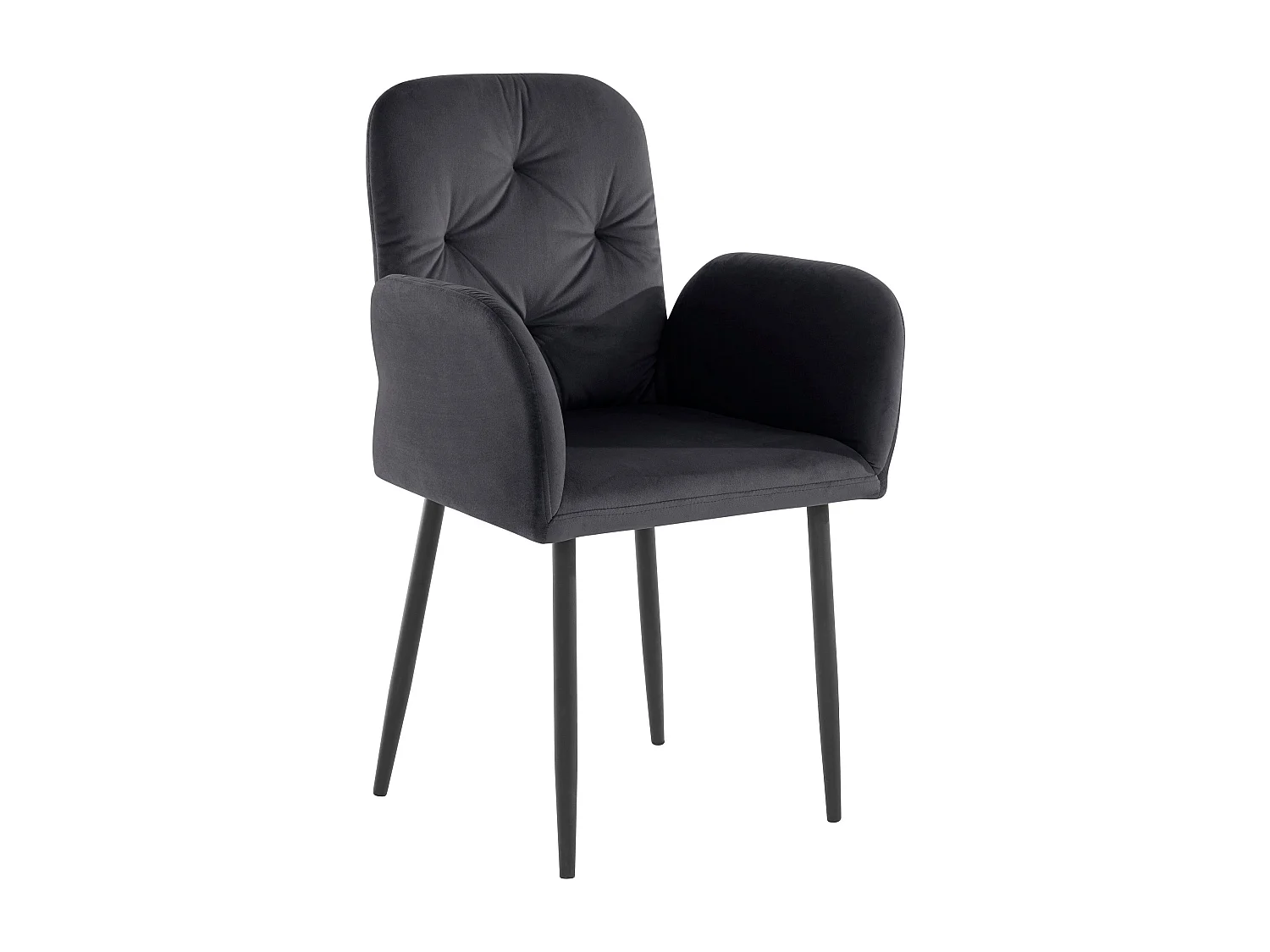 Mila | Lot de 2 chaises de salle à manger rembourrées en velours gris