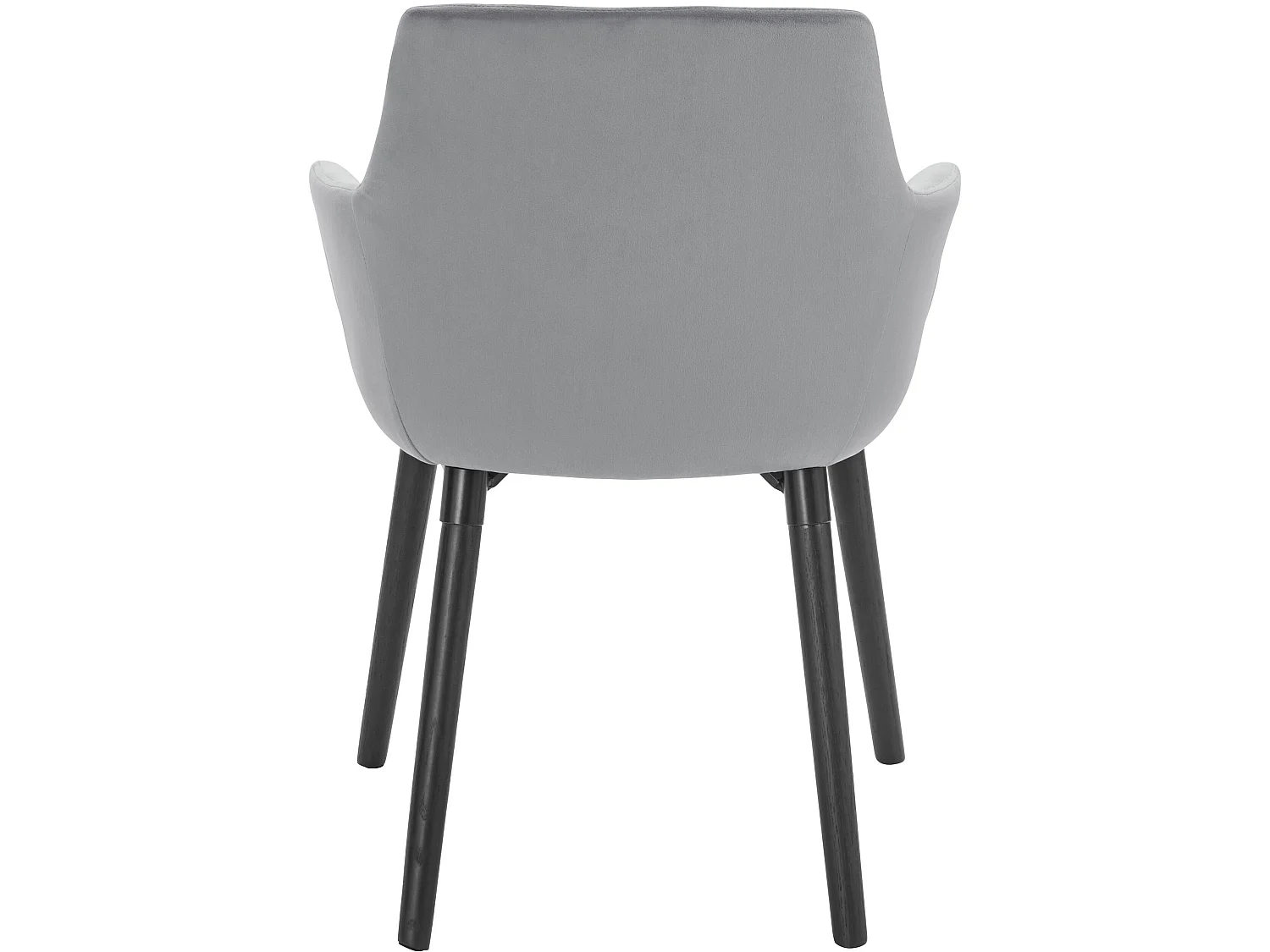 Juego de 2 sillas de comedor tapizadas en terciopelo gris