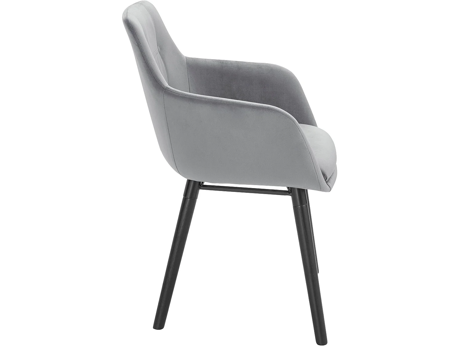 Bradford | Lot de 2 chaises de salle à manger rembourrées en velours gris