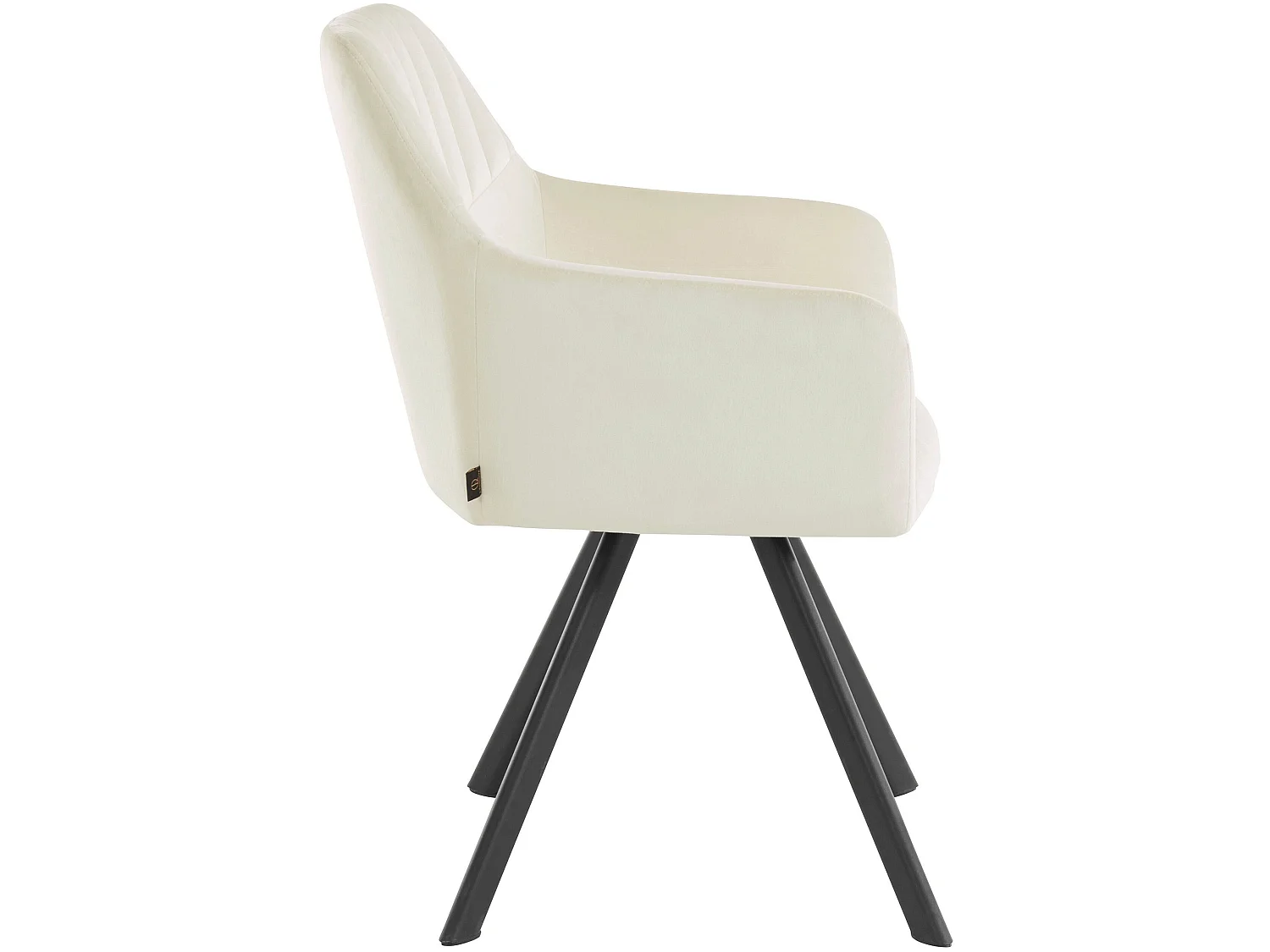 Juego de 2 sillas de comedor tapizadas en terciopelo blanco crema