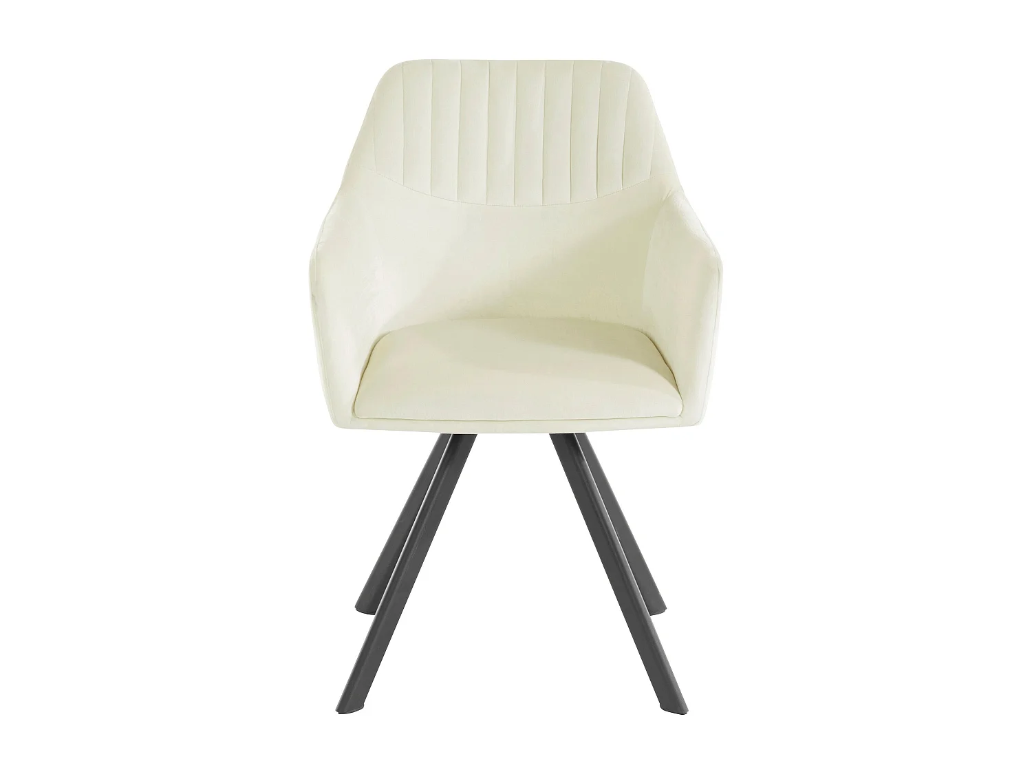 Bella | Lot de 2 chaises de salle à manger rembourrées en velours blanc crème