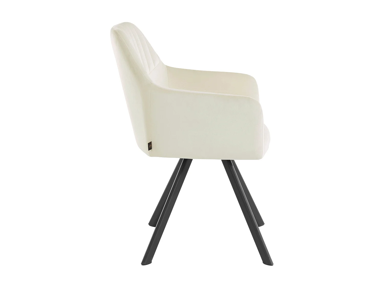 Bella | Lot de 2 chaises de salle à manger rembourrées en velours blanc crème