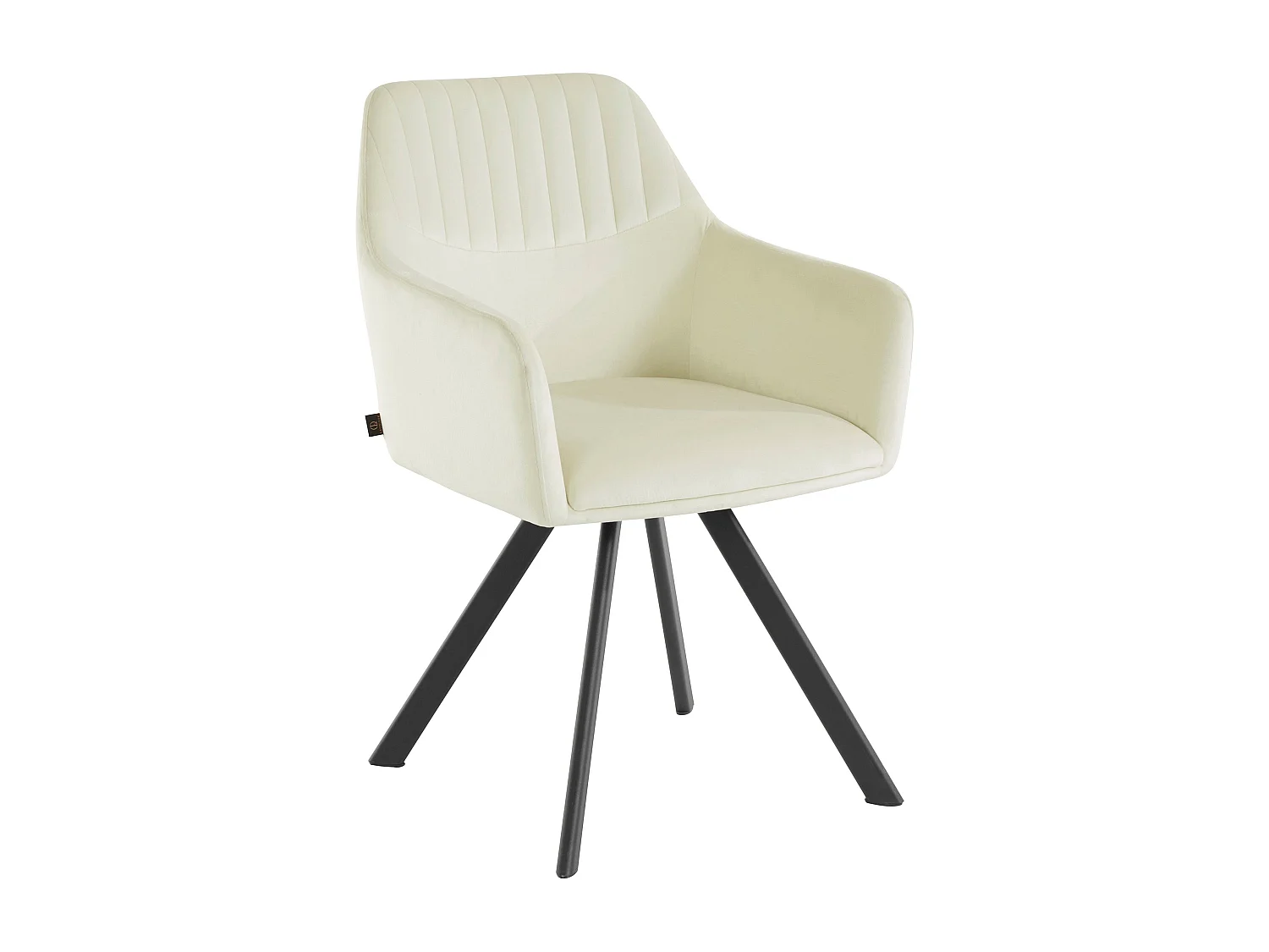 Bella | Lot de 2 chaises de salle à manger rembourrées en velours blanc crème