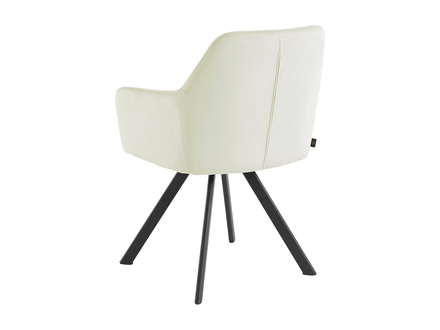 Bella | Lot de 2 chaises de salle à manger rembourrées en velours blanc crème