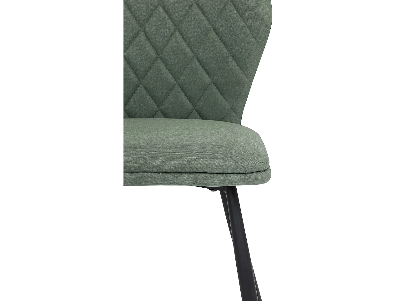 Set di 2 sedie da pranzo imbottite in tessuto intrecciato verde scuro