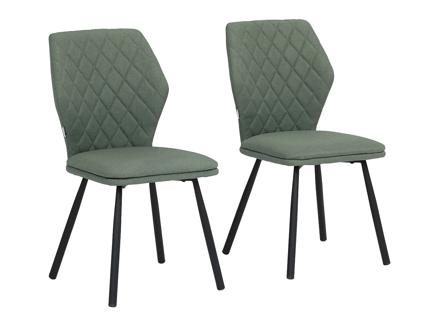Jessica | Lot de 2 chaises de salle à manger rembourrées en tissu tissé