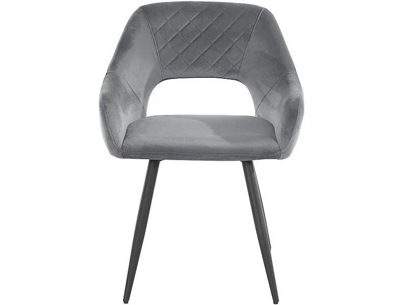 Juego de 2 sillas de comedor tapizadas en terciopelo gris