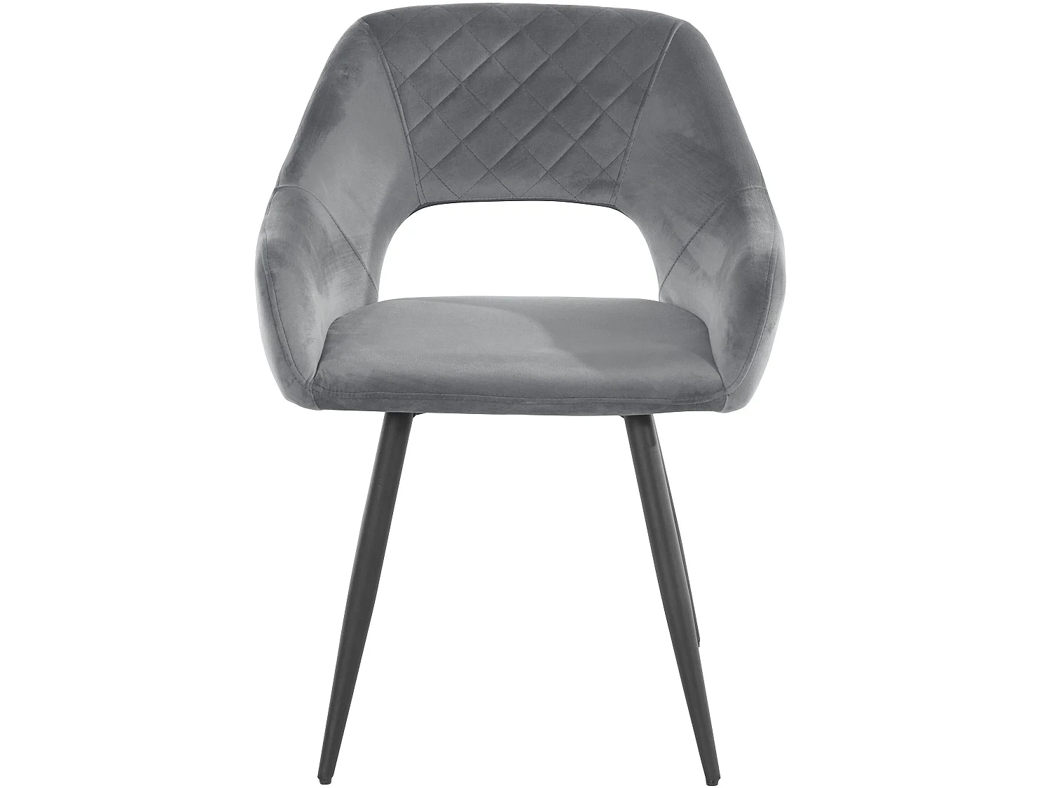 Juego de 2 sillas de comedor tapizadas en terciopelo gris