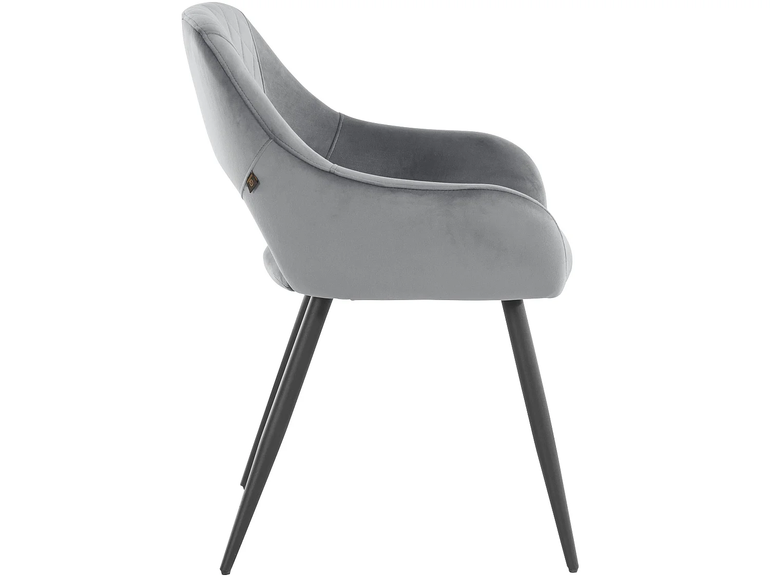 Juego de 2 sillas de comedor tapizadas en terciopelo gris