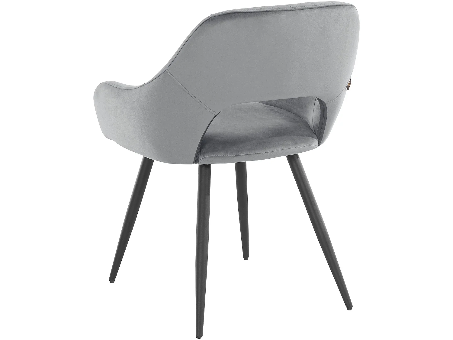 Juego de 2 sillas de comedor tapizadas en terciopelo gris