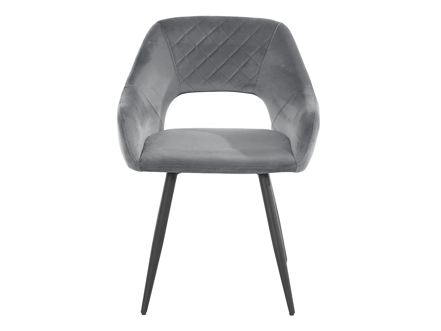 Fleur 1 | Lot de 2 chaises de salle à manger rembourrées en velours gris