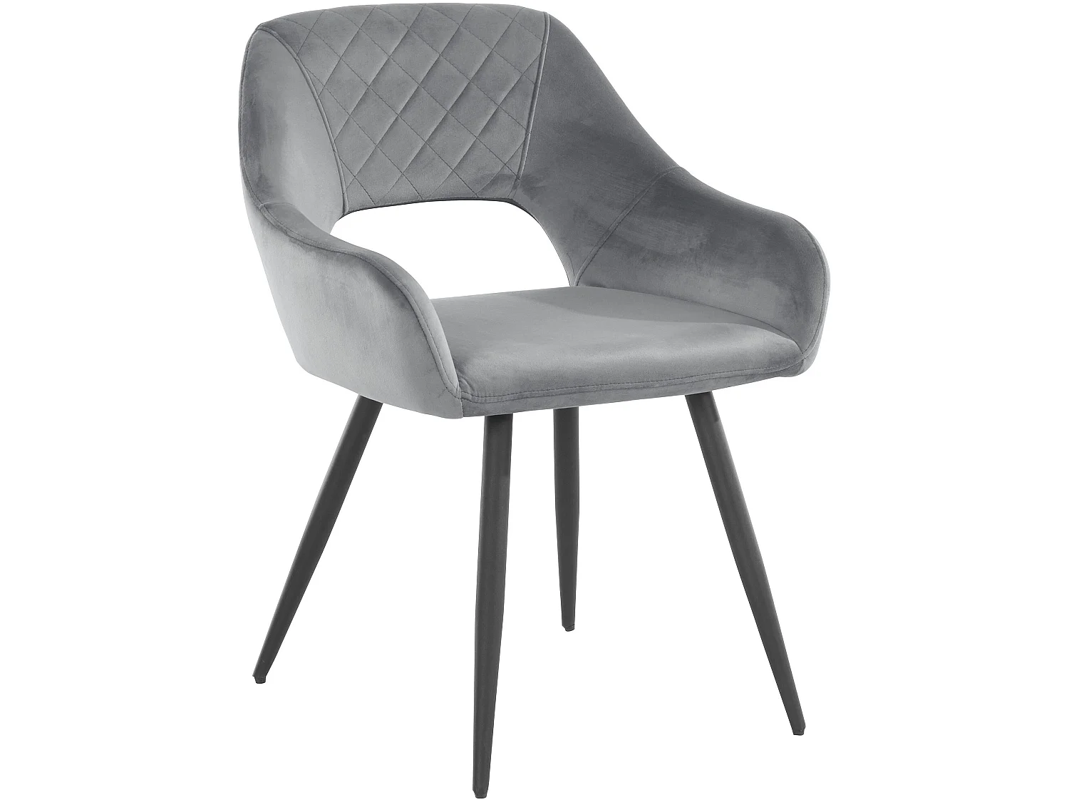 Fleur 1 | Lot de 2 chaises de salle à manger rembourrées en velours gris