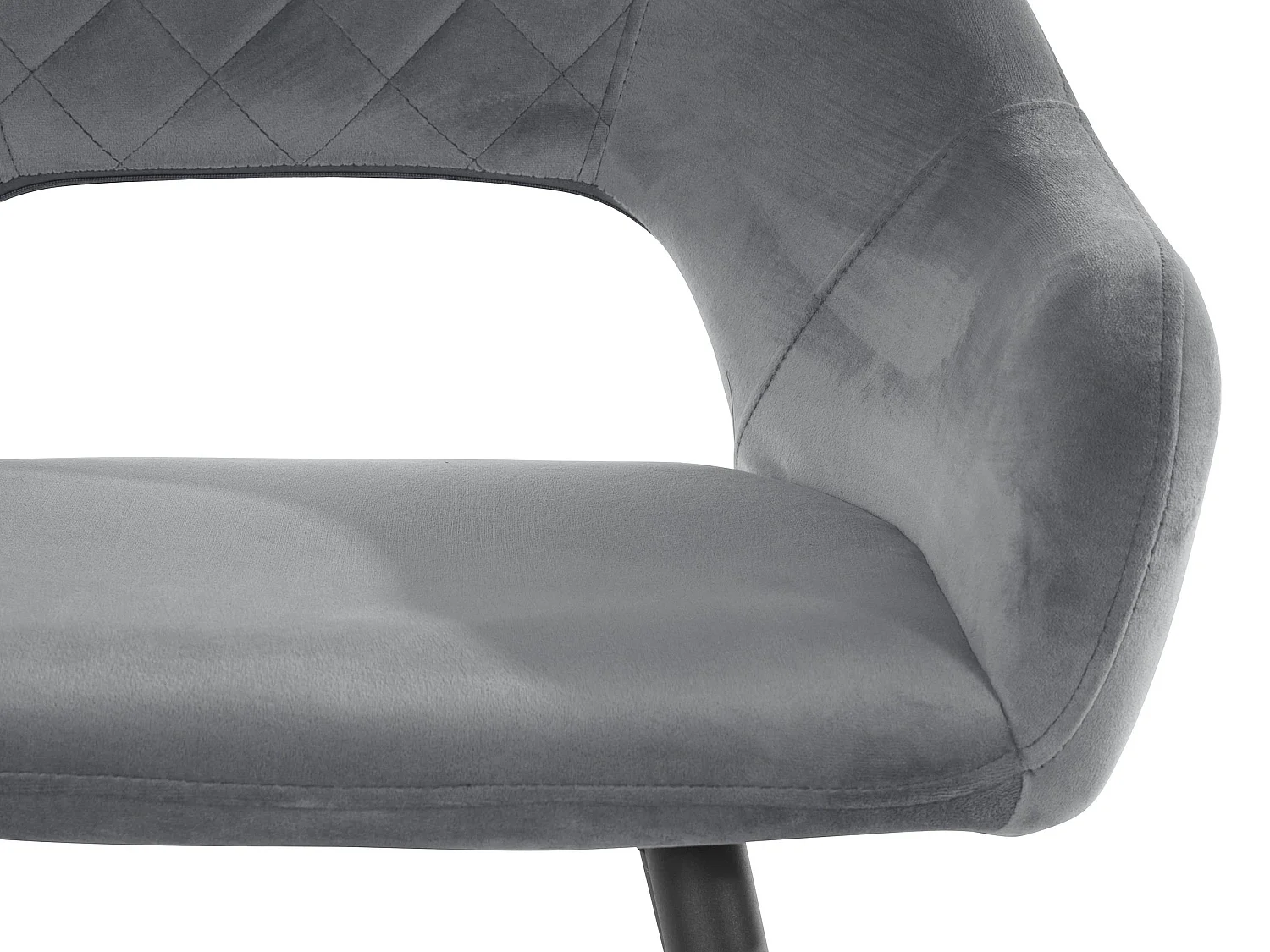 Fleur 1 | Lot de 2 chaises de salle à manger rembourrées en velours gris