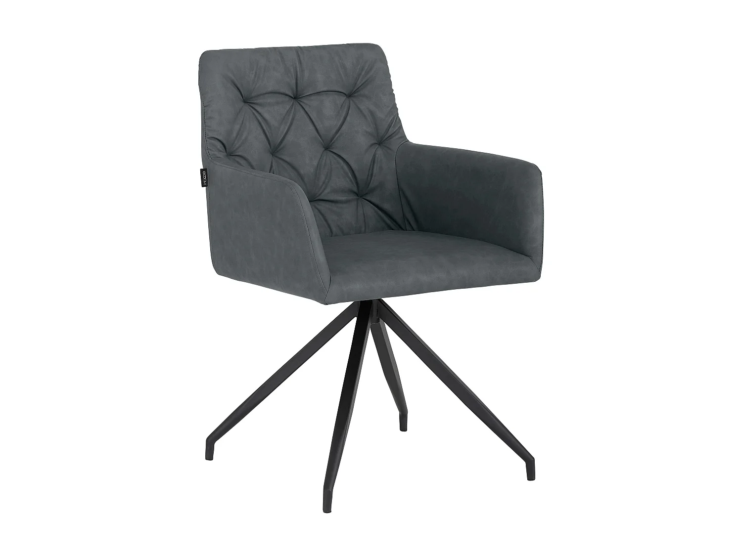 Ashley | Lot de 2 chaises de salle à manger rembourrées en PU anthracite