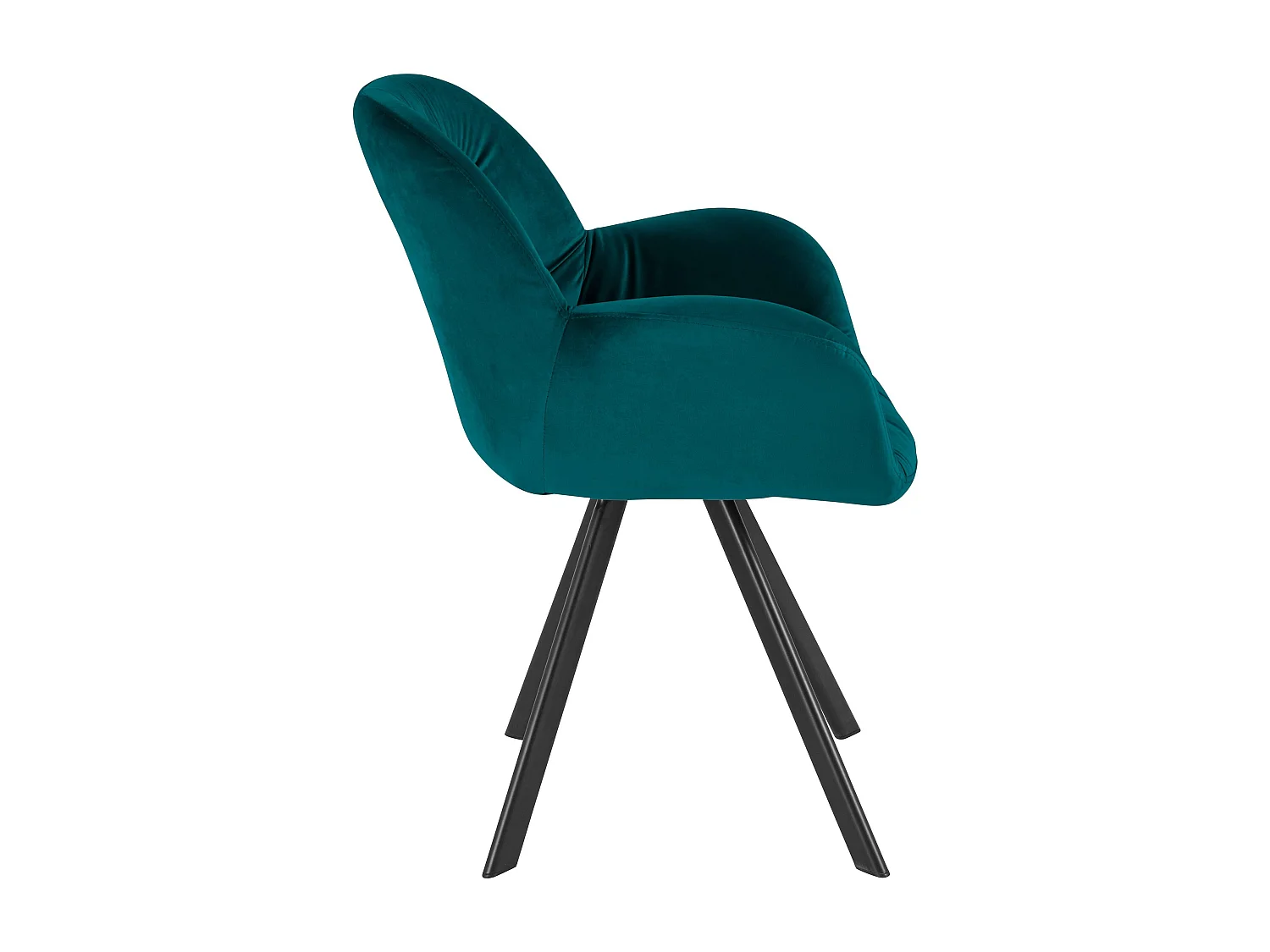 Elli | Sedie da pranzo imbottite Set di 2 in velluto petrolio