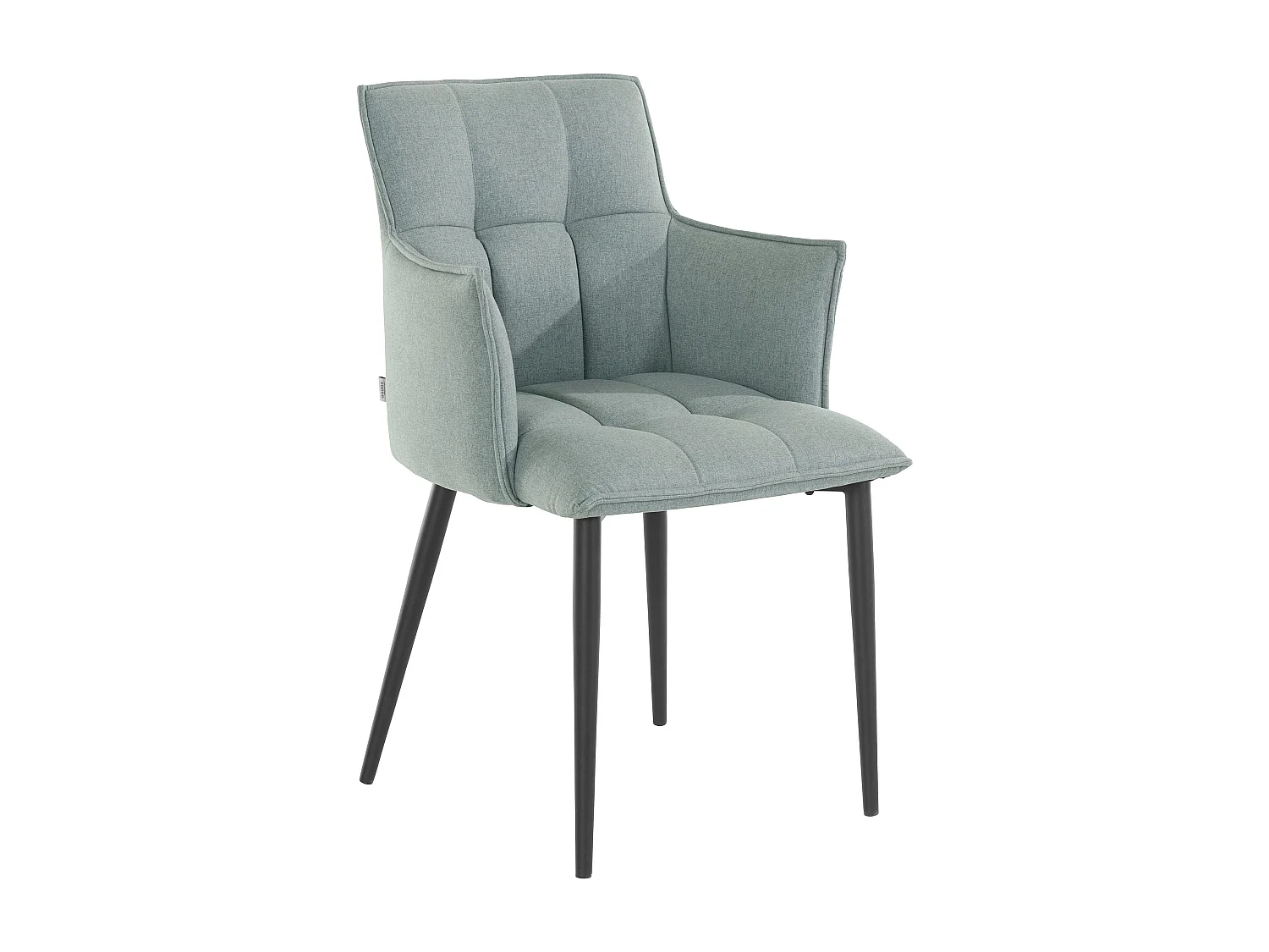 Juego de 2 sillas de comedor tapizadas en tejido verde menta