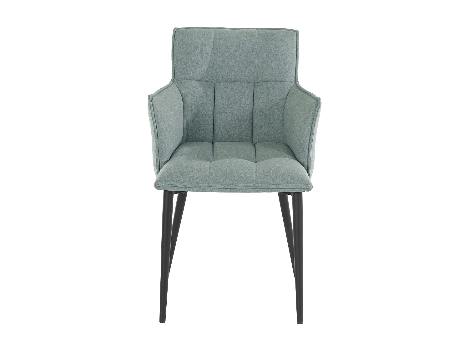 Marcia | Lot de 2 chaises de salle à manger rembourrées en tissu vert menthe