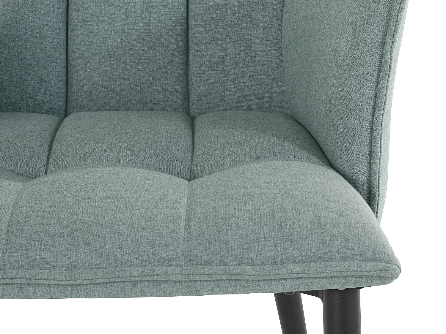 Marcia | Lot de 2 chaises de salle à manger rembourrées en tissu vert menthe