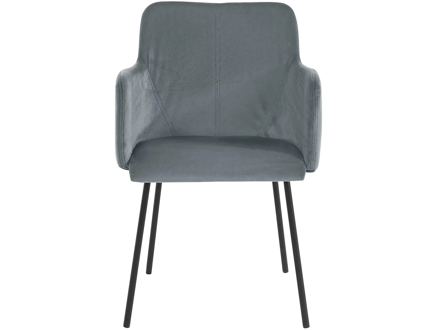 Jolie | Lot de 2 chaises de salle à manger rembourrées en velours gris clair