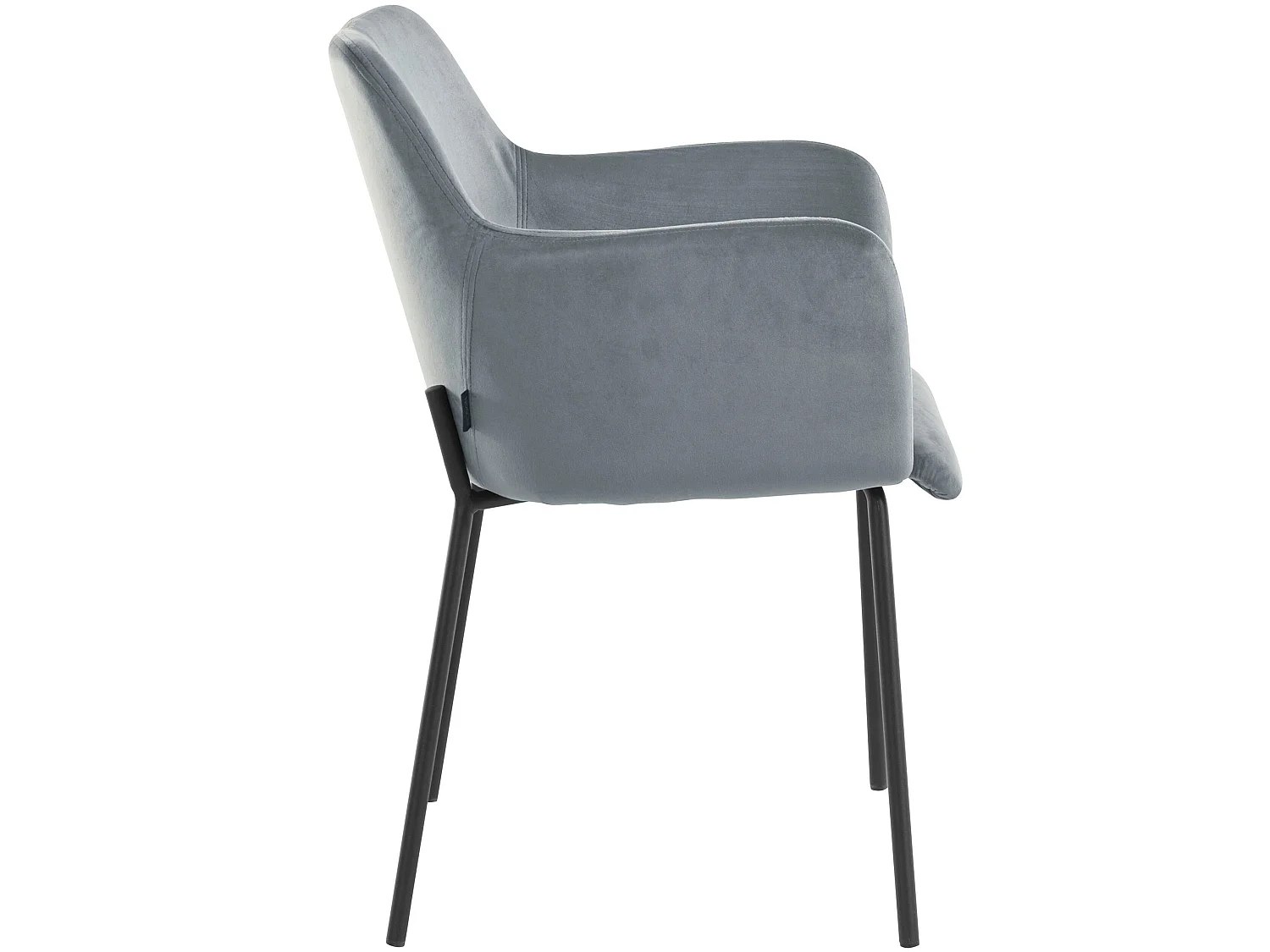 Jolie | Lot de 2 chaises de salle à manger rembourrées en velours gris clair
