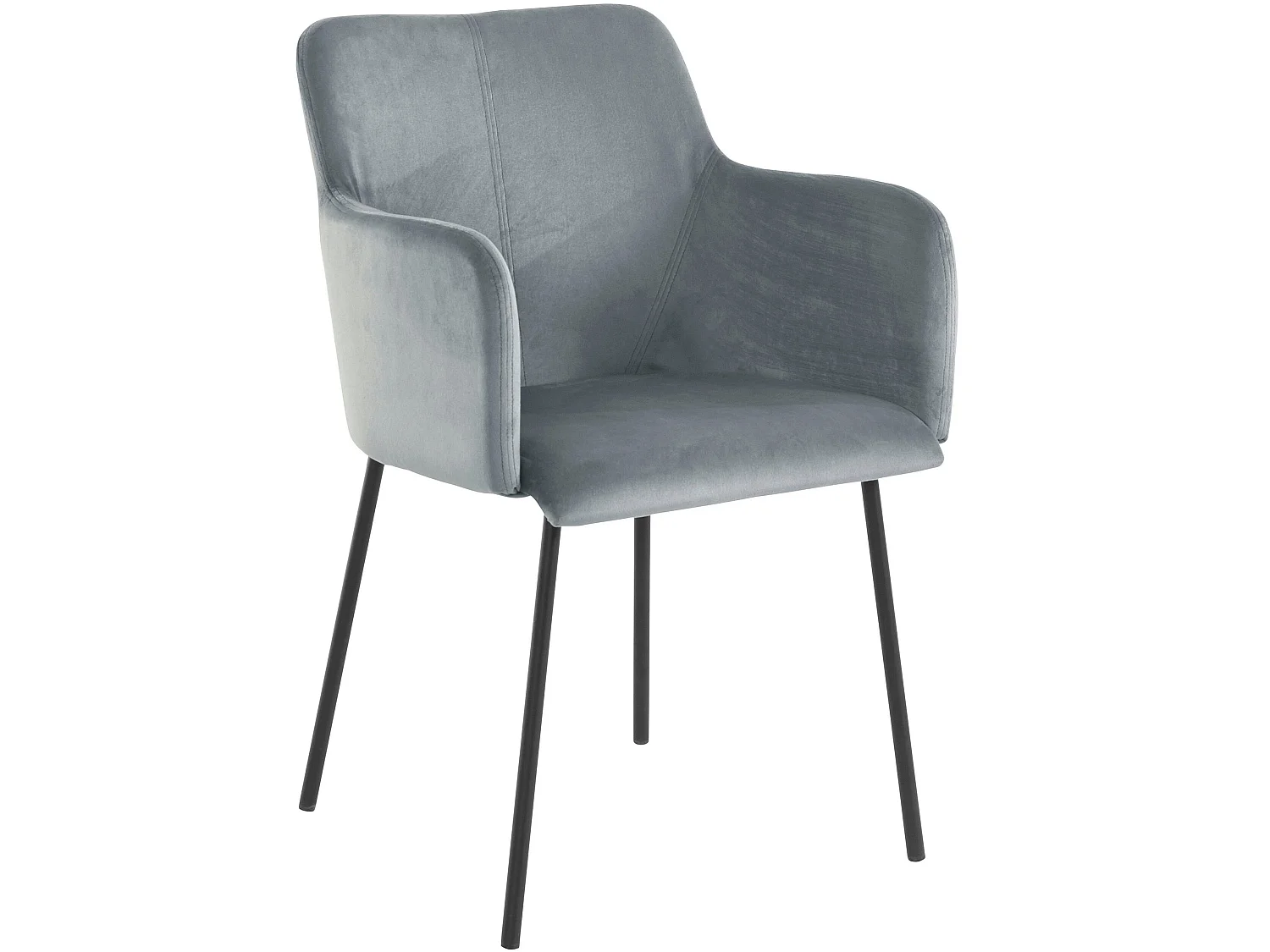 Jolie | Lot de 2 chaises de salle à manger rembourrées en velours gris clair