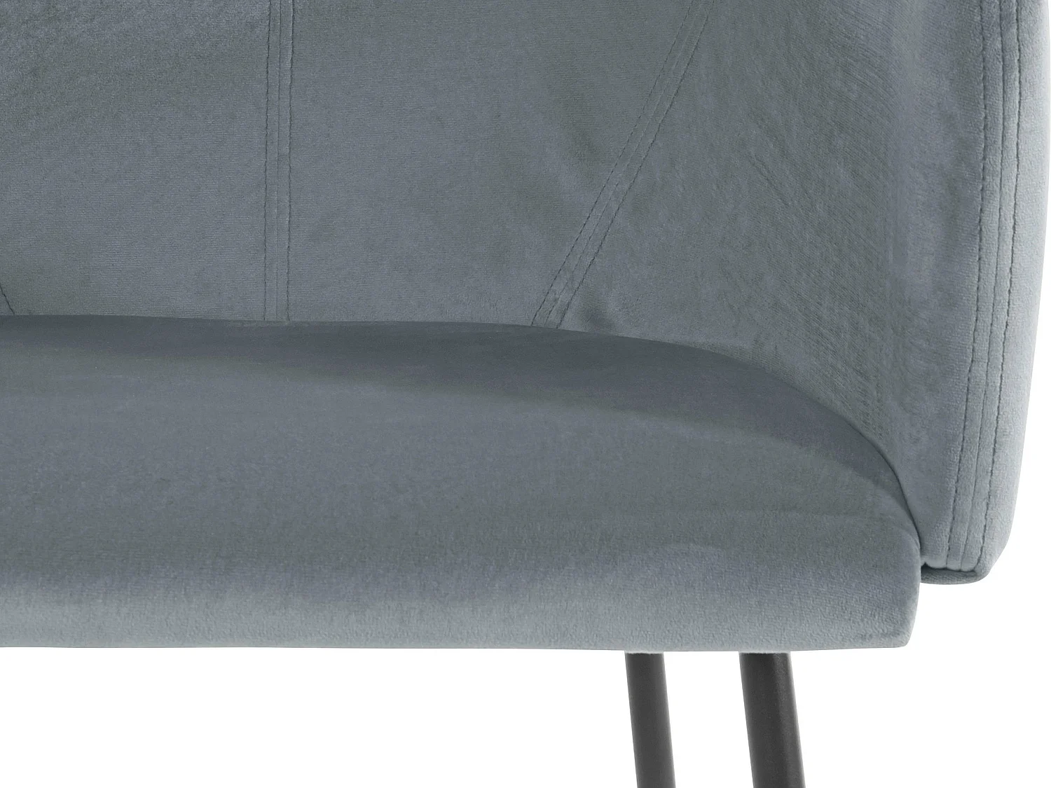 Jolie | Lot de 2 chaises de salle à manger rembourrées en velours gris clair