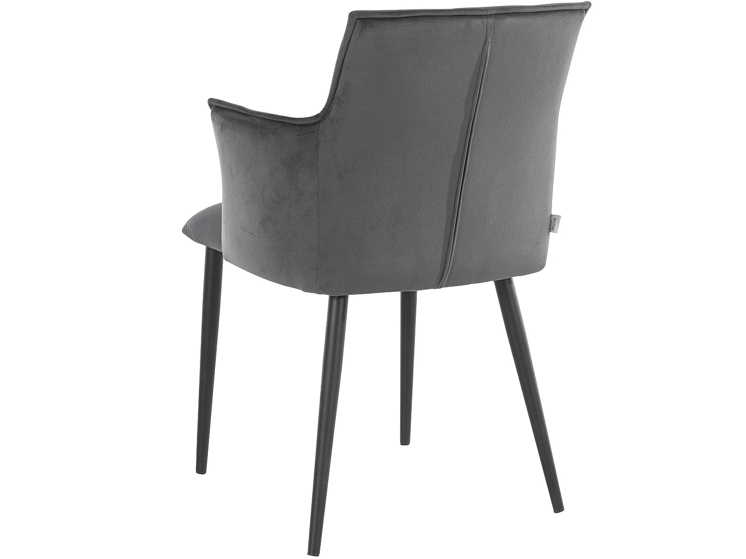 Juego de 2 sillas de comedor tapizadas en terciopelo gris