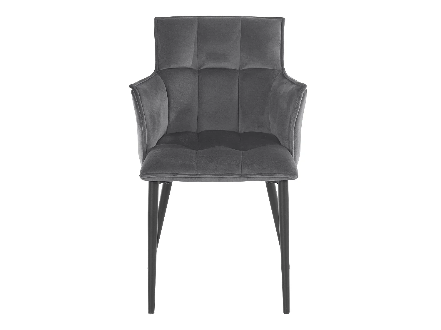 Marcia | Lot de 2 chaises de salle à manger rembourrées en velours gris