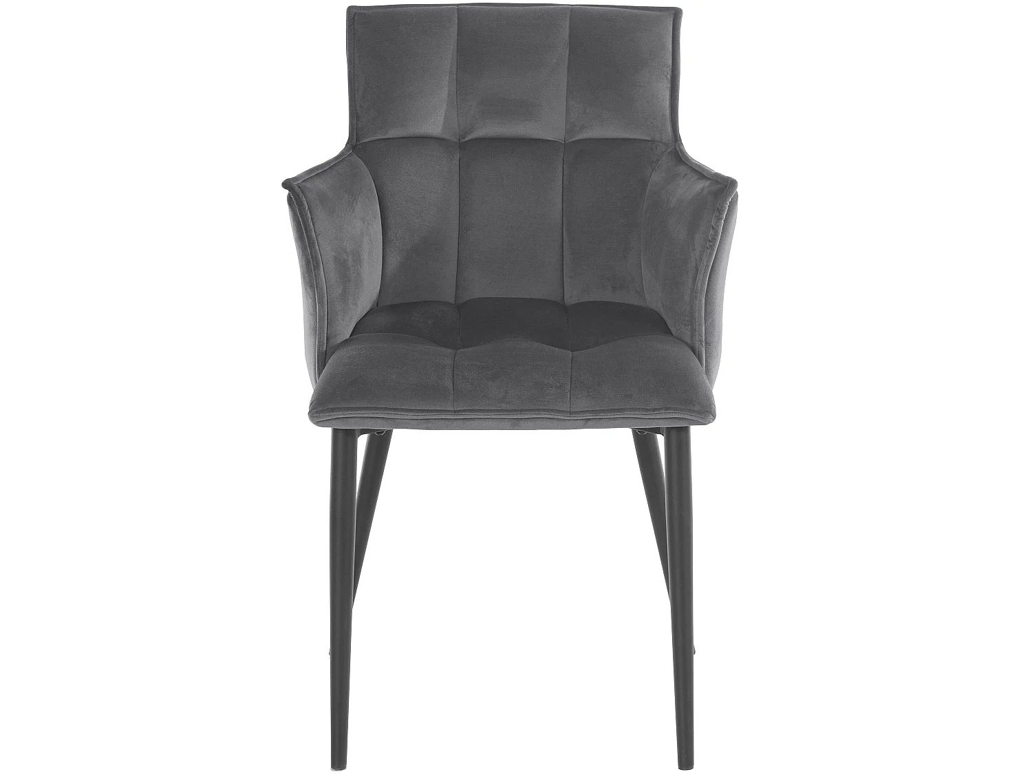 Marcia | Lot de 2 chaises de salle à manger rembourrées en velours gris