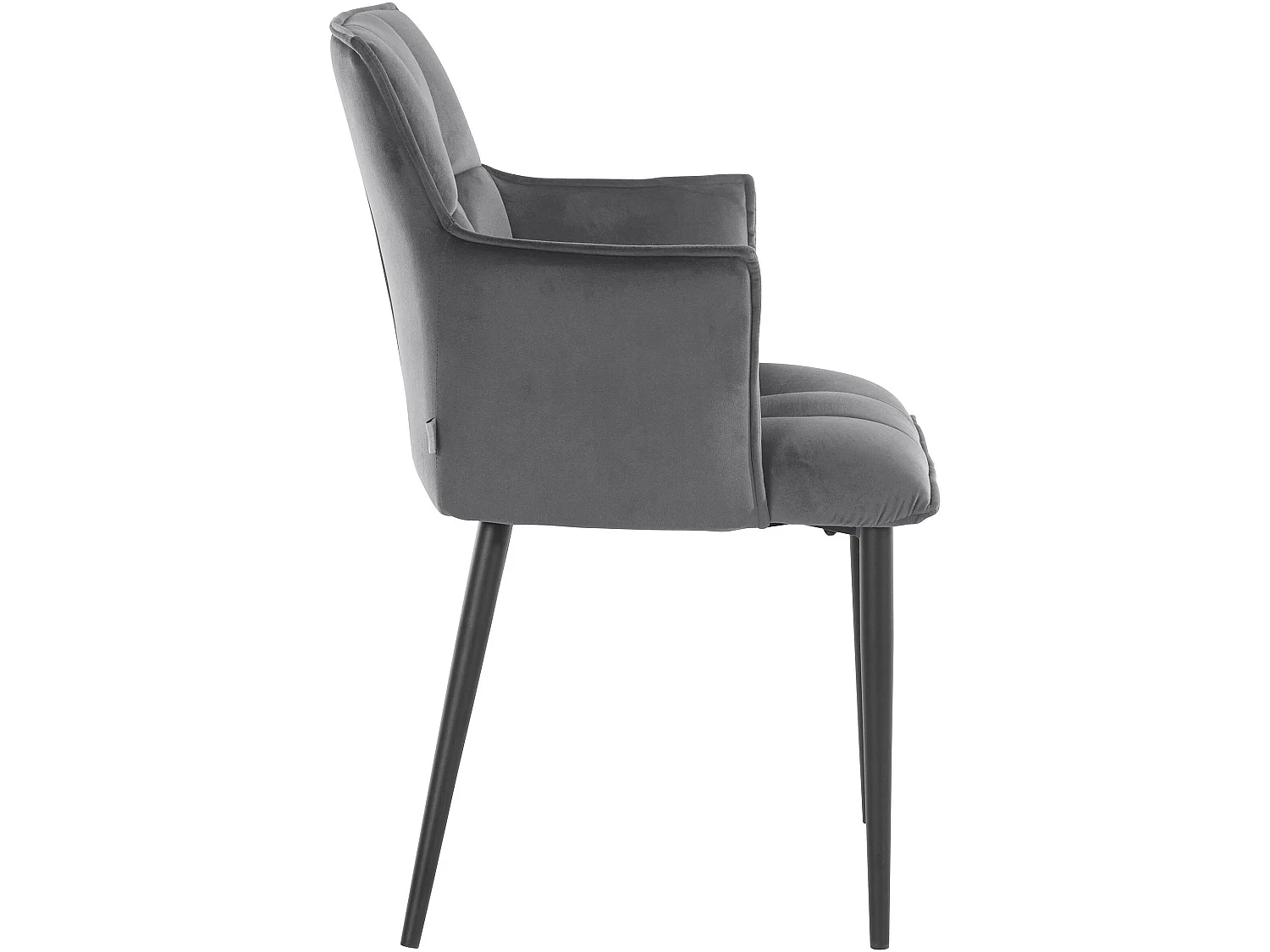 Marcia | Lot de 2 chaises de salle à manger rembourrées en velours gris