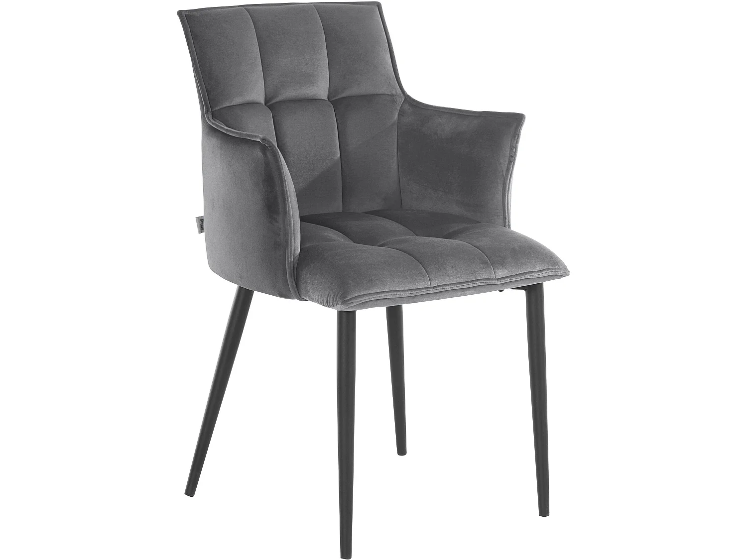 Marcia | Lot de 2 chaises de salle à manger rembourrées en velours gris