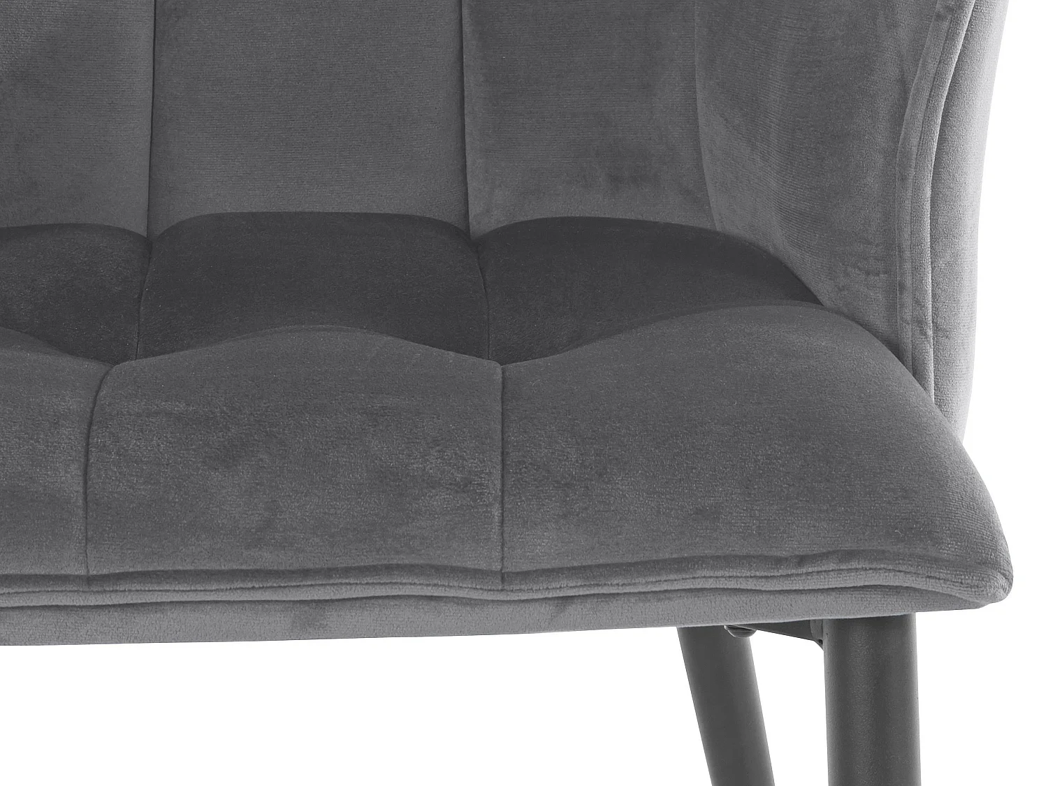 Marcia | Lot de 2 chaises de salle à manger rembourrées en velours gris