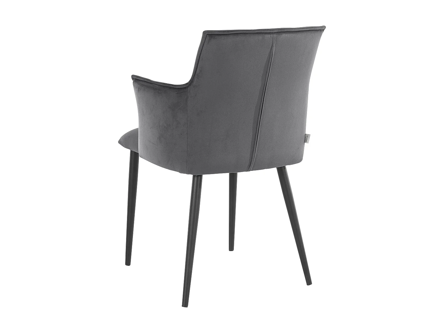 Set di 2 sedie da pranzo imbottite in velluto grigio