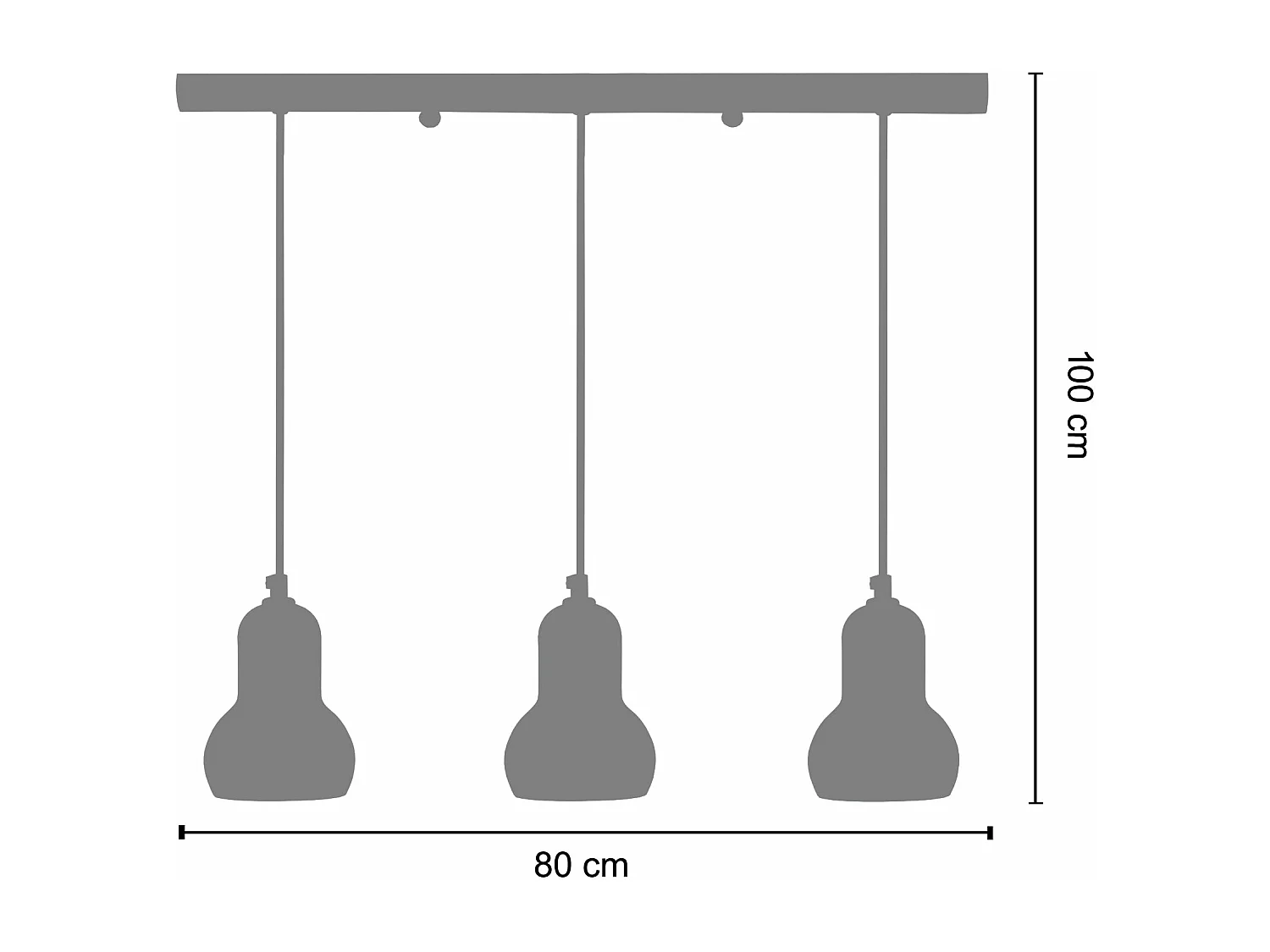 Suspensão TOSEL  VIANNE metal geométrico bronze D18 x  H75  cm