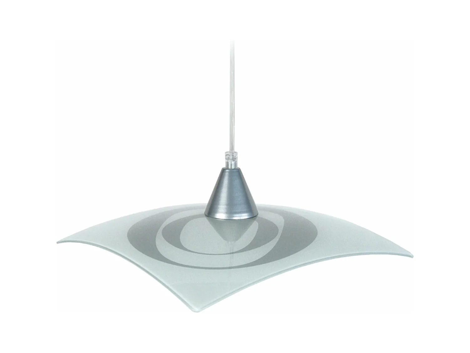 Suspensión  TOSEL ,vidrio,Gris ,A70xD 30x P 30cm