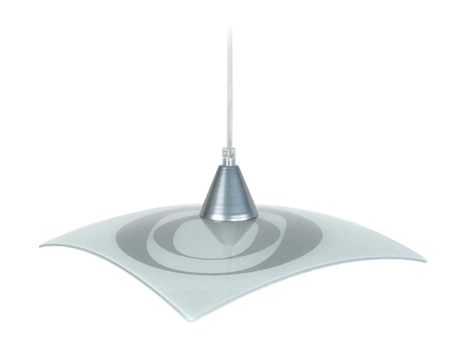 Suspension TOSEL ,verre,Gris ,H70xD 30x P 30cm