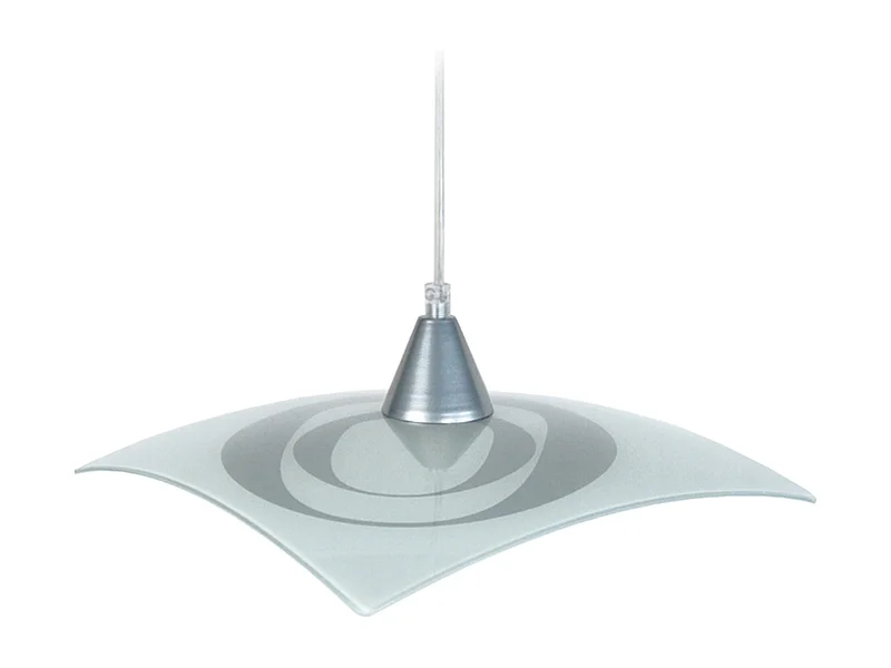 Suspension TOSEL ,verre,Gris ,H70xD 30x P 30cm