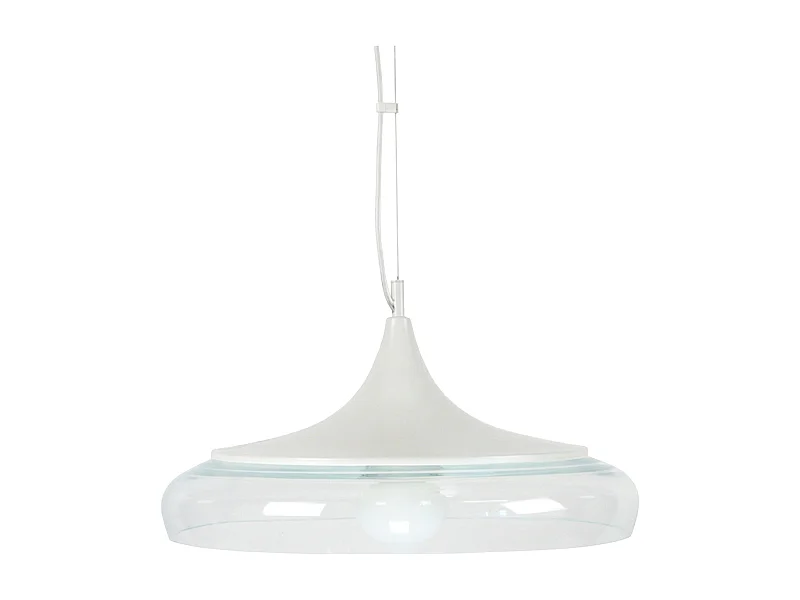 Suspensão TOSEL  DIVINITY vidro cúpula ouro Branco D41 x  H90  cm