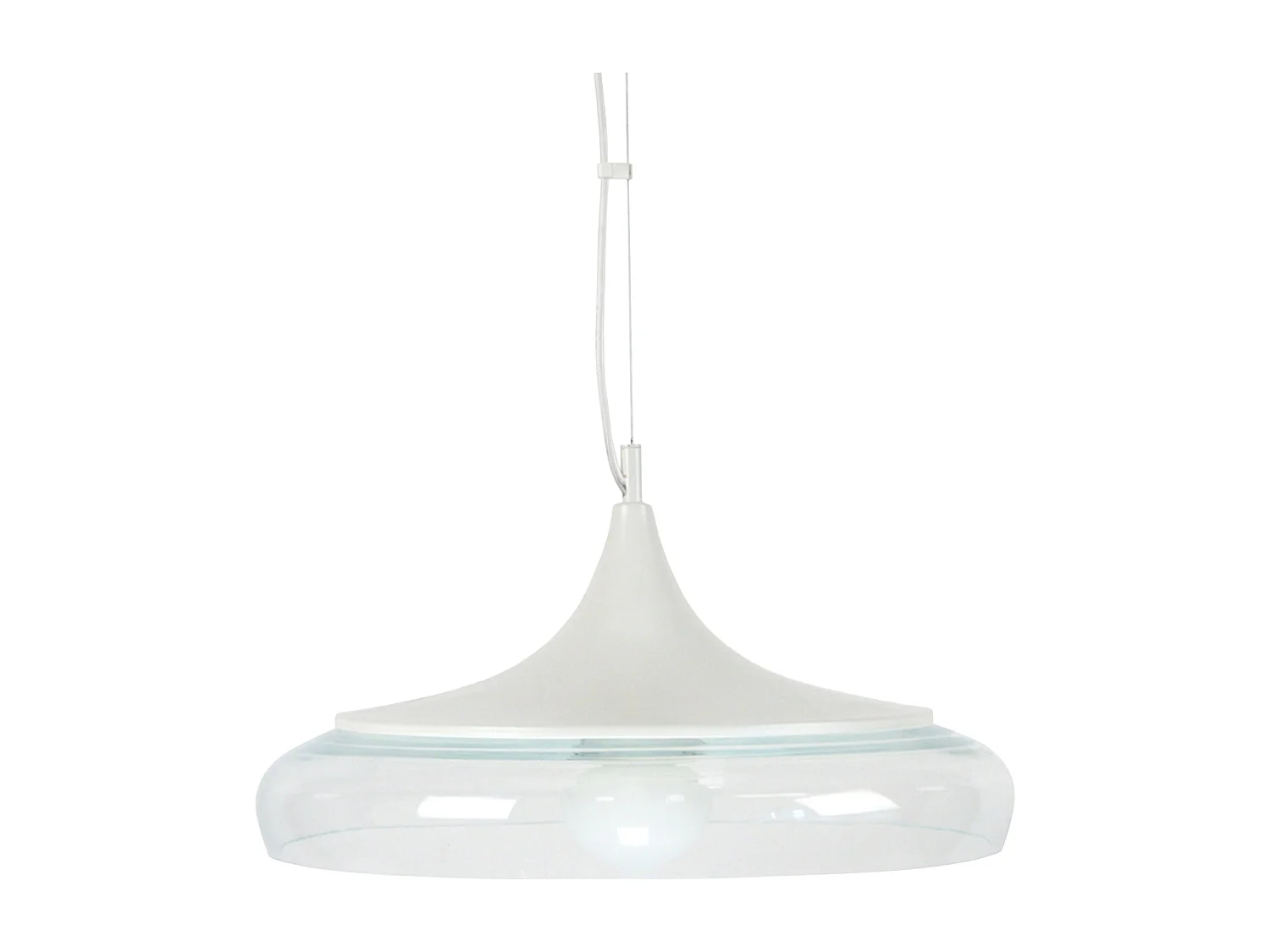 Suspensão TOSEL  DIVINITY vidro cúpula ouro Branco D41 x  H90  cm