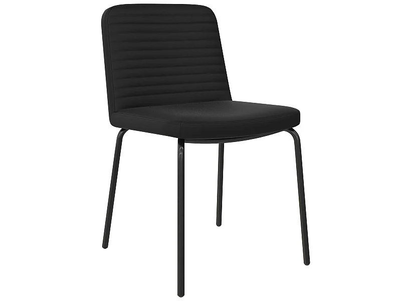 Set di 2 sedie da pranzo in ecopelle nera