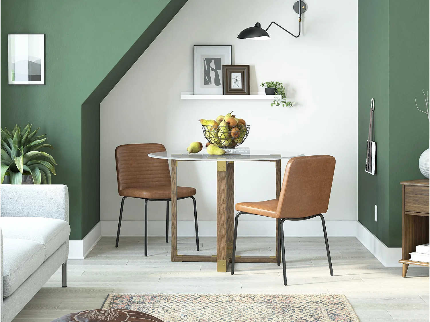 Set di 2 sedie da pranzo in ecopelle nera