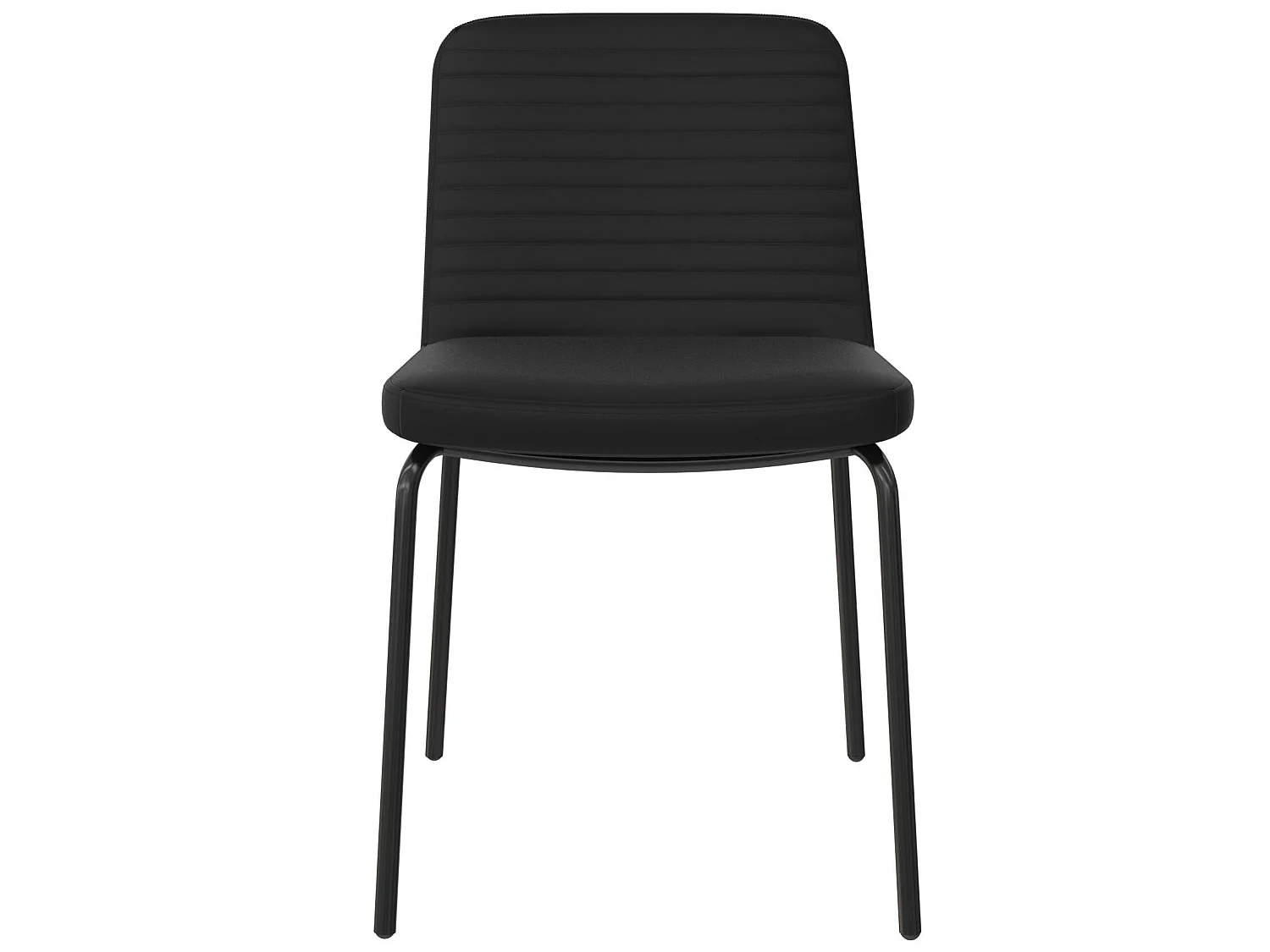 Esszimmerstühle im 2er-Set aus Kunstleder, schwarz