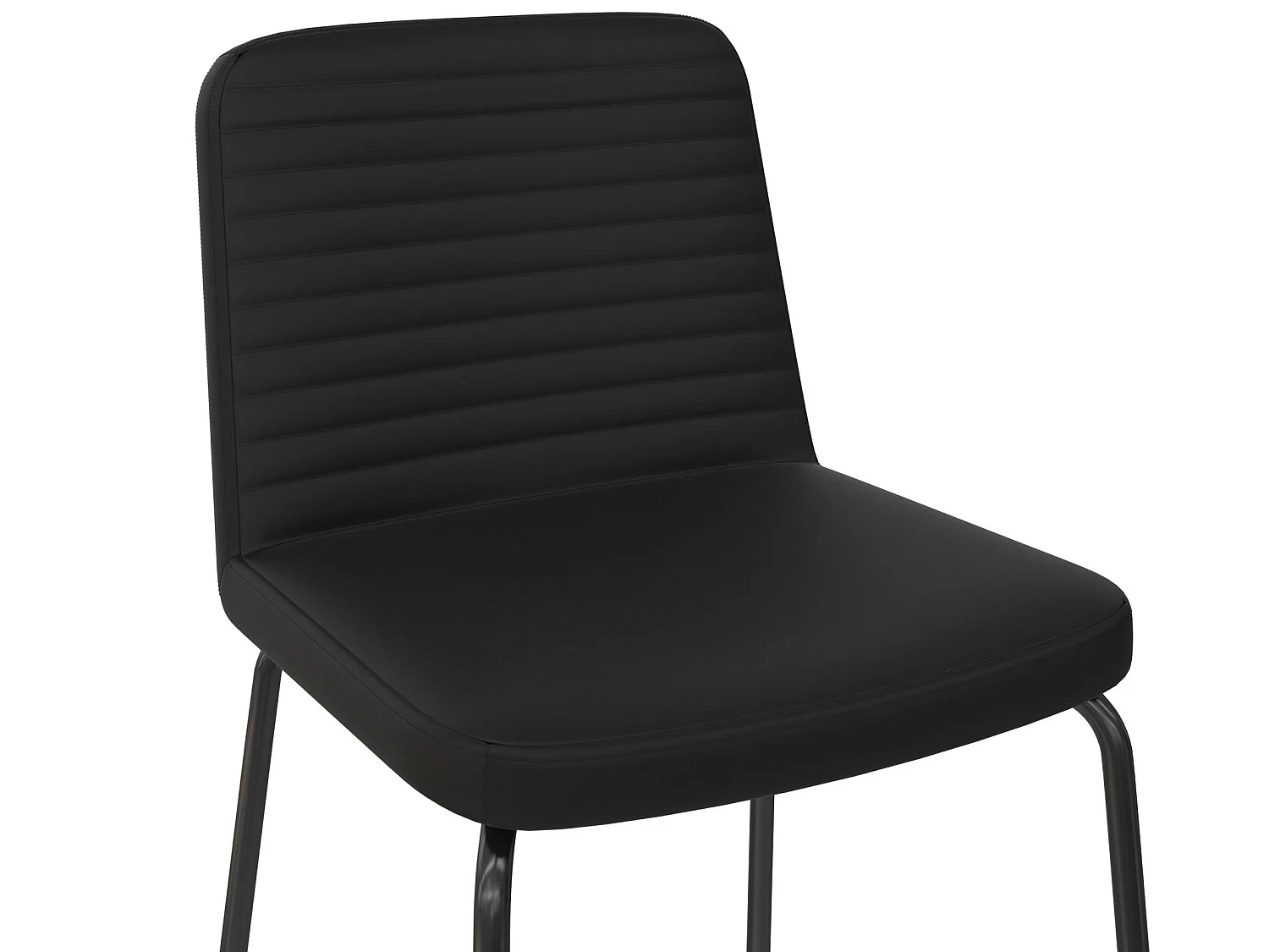 Esszimmerstühle im 2er-Set aus Kunstleder, schwarz